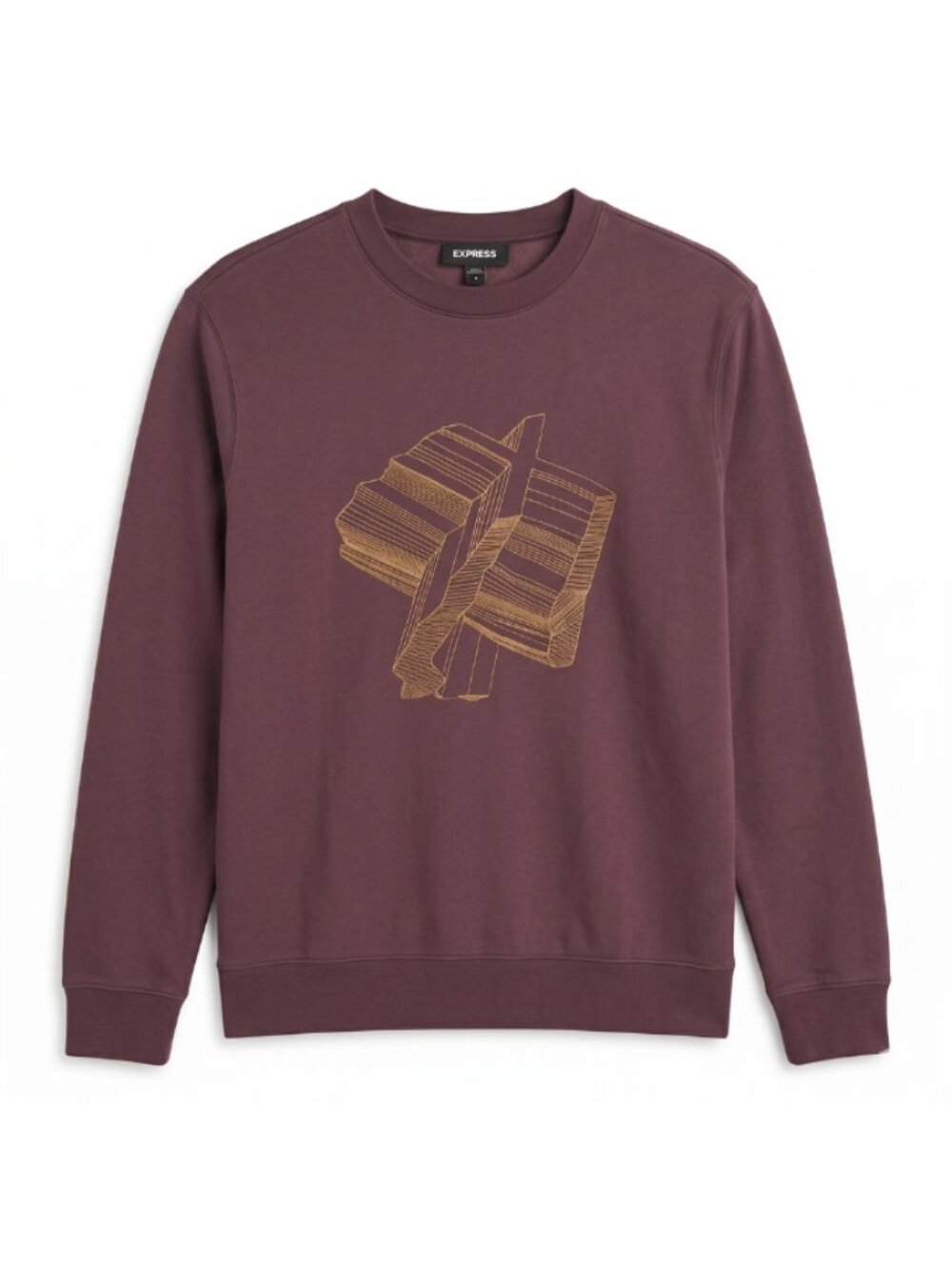 Express Maroon Sweatshirt - Size S - Made in Bangladesh - Used